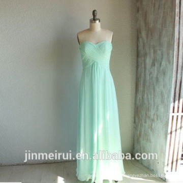 Mint Wedding Event Chiffon Party Dress Mint Blue Bridesmaid Dress Strapless Formal Dress